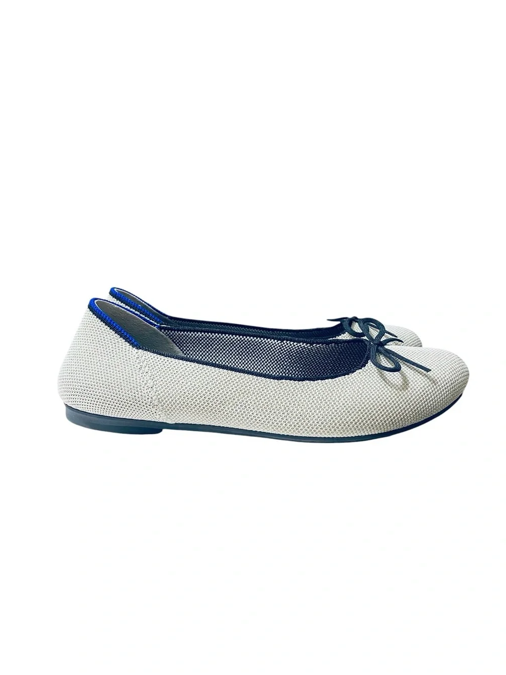 Rothy's The Ballet Flat Diamond Metallic Round Toe Casual Metal Knit
